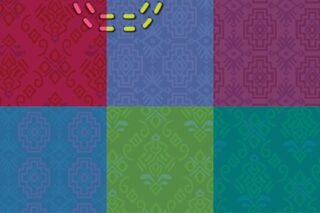 En los fondos de los posters se utilizaron diseños y colores tradicionales de textiles camboyanos.