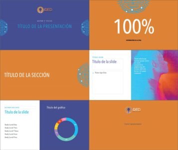 Se diseñó una plantilla para presentaciones de PowerPoint, donde se usaron los motivos gráficos principales.