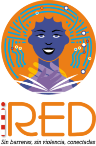 La "i" del logotipo replica el bastón rojo y negro que utilizan las personas con sordoceguera. El naranja, tanto del logo, como de toda la línea gráfica es el color internacional sobre violencia contra la mujer. Los otros elementos del isotipo son el libro: Educación, las manos grande y pequeña: protección a mujeres y niñas y los circuitos representan la conectividad digital.