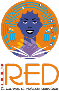 La "i" del logotipo replica el bastón rojo y negro que utilizan las personas con sordoceguera. El naranja, tanto del logo, como de toda la línea gráfica es el color internacional sobre violencia contra la mujer. Los otros elementos del isotipo son el libro: Educación, las manos grande y pequeña: protección a mujeres y niñas y los circuitos representan la conectividad digital.