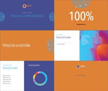 Se diseñó una plantilla para presentaciones de PowerPoint, donde se usaron los motivos gráficos principales.